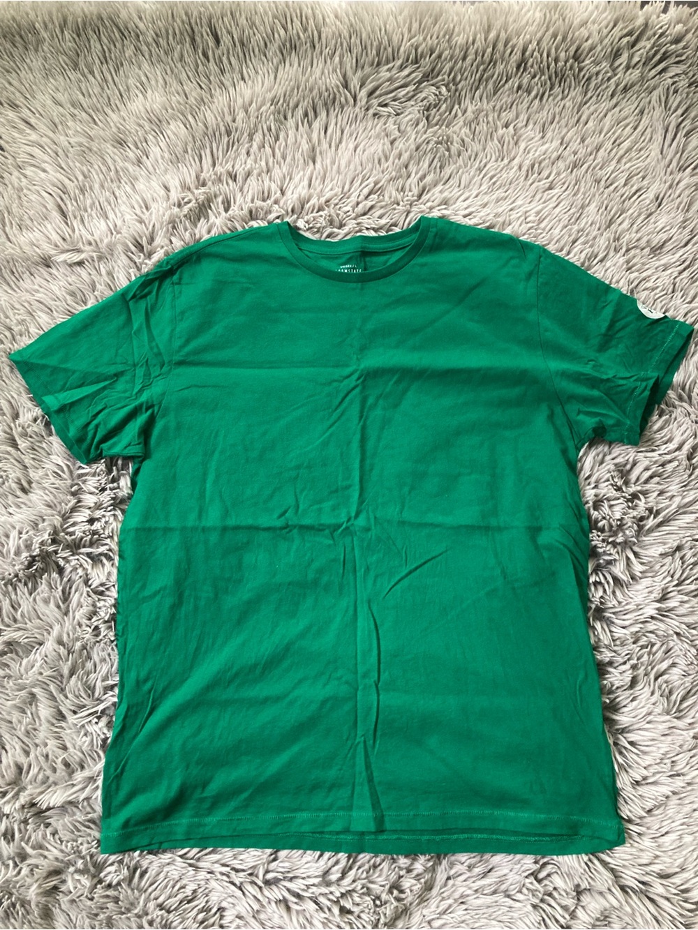 Whole Foods-LARGE Organic Cotton Loomstate Emerald Green Short Sleeve Crew Tee